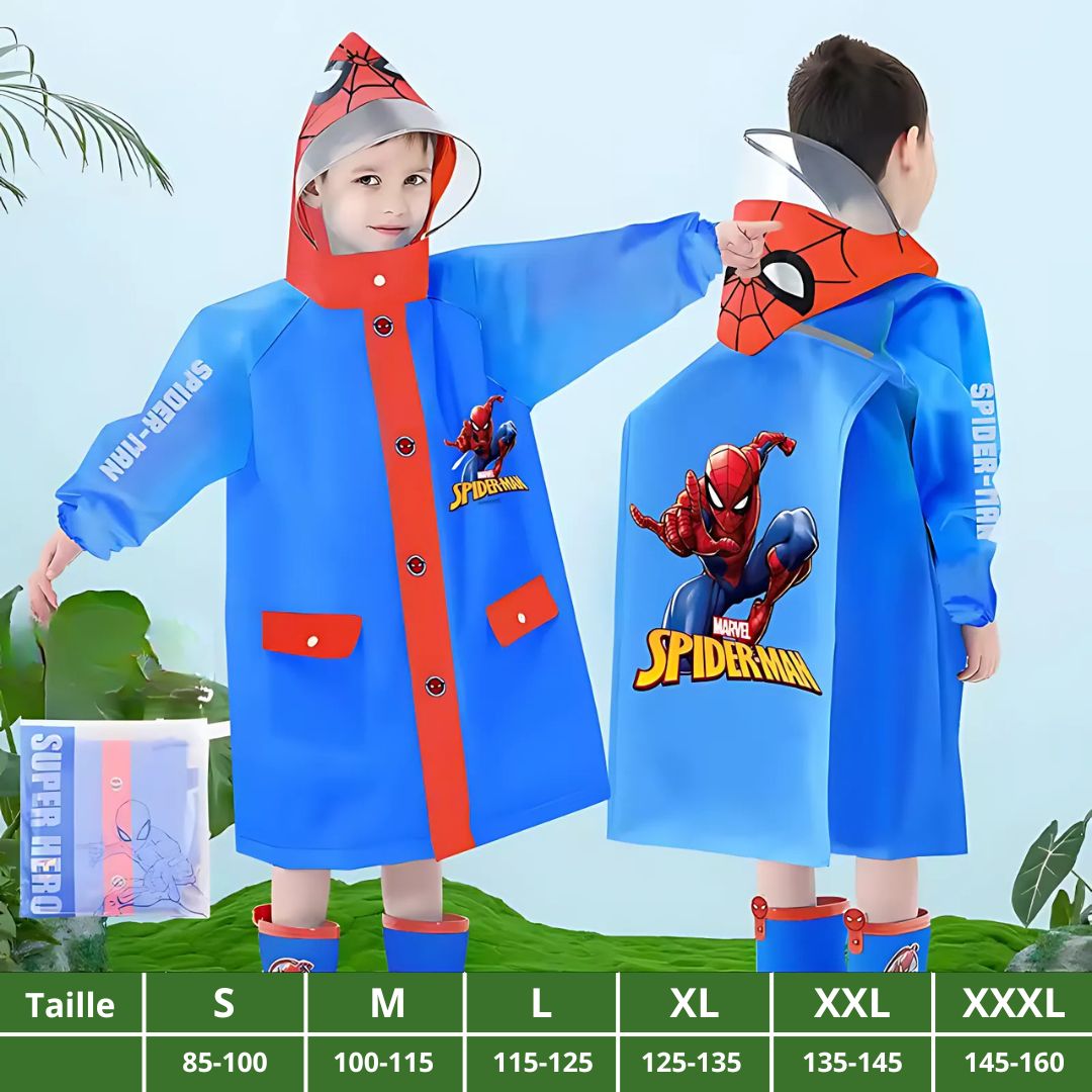 Ponchon Enfant Imperméable Spider-Man Bleu - Acheter Parapluie