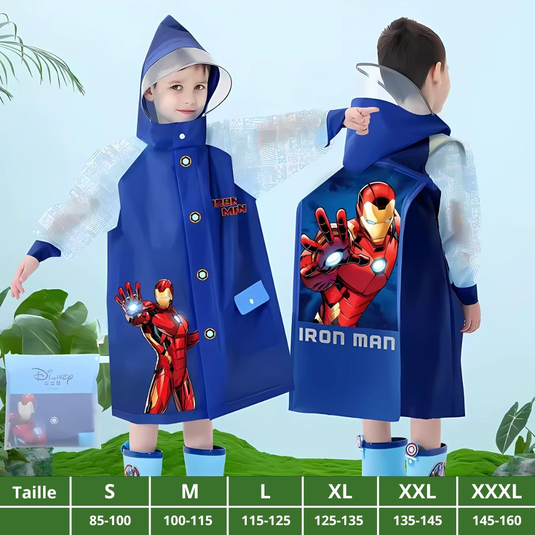 Ponchon Enfant Imperméable Iron Man Bleu Marine - Acheter Parapluie