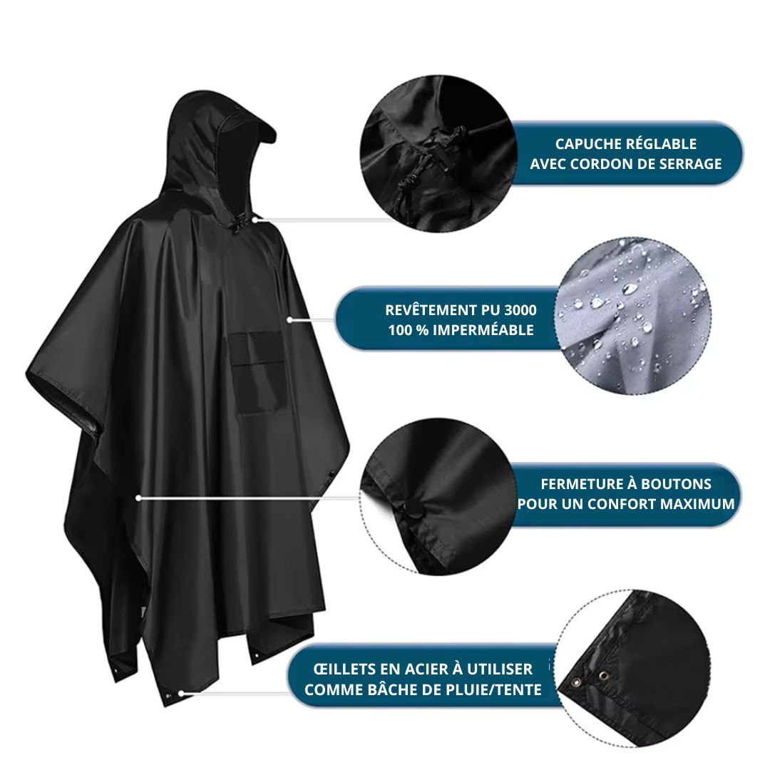 Ponchon Homme Imperméable Noir - Acheter Parapluie