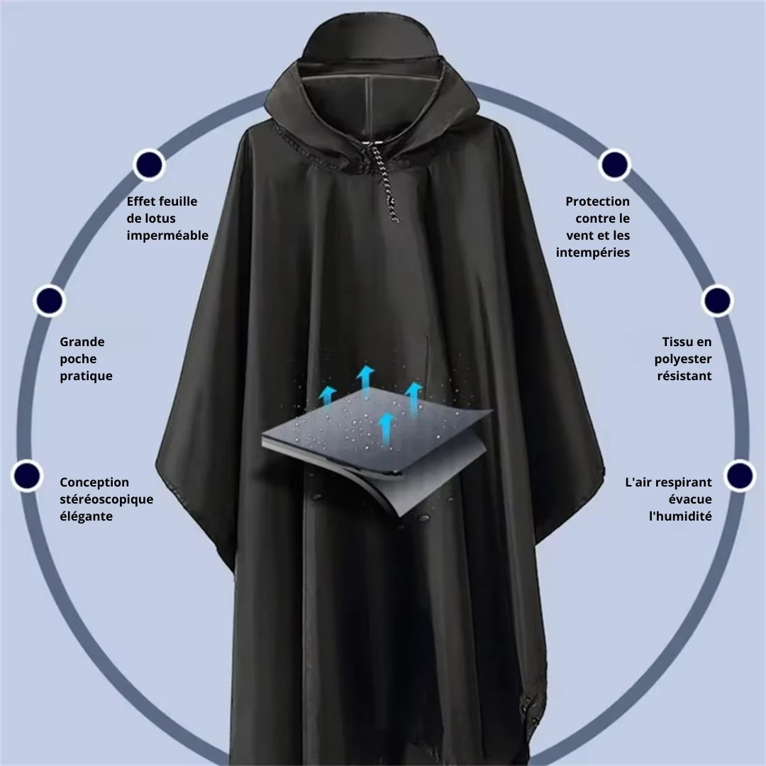 Ponchon Homme Imperméable Noir - Acheter Parapluie